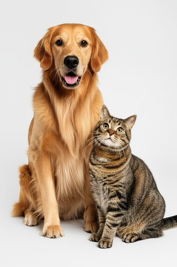Cão e Gato abraçados em um campo gramado. Simboliza a união e a missão da ONG GARRA.
